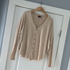 Out From Under Urban Outfitters Tan waffle knit top!
